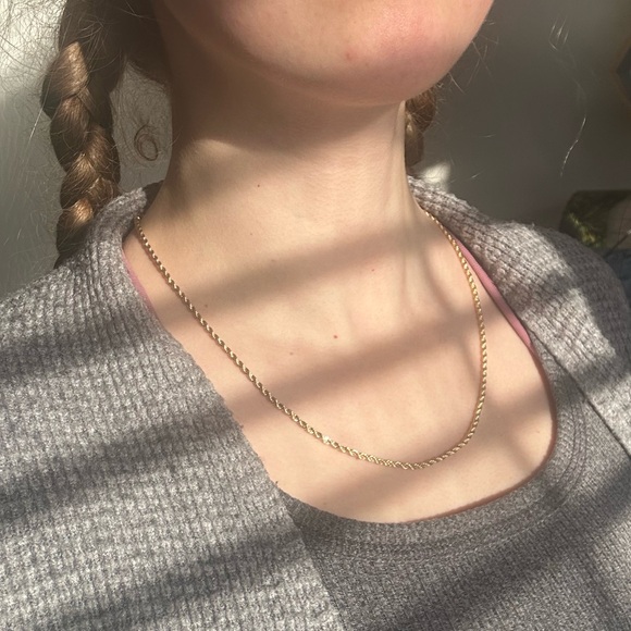 Jewelry - Classic Yellow Gold Rope Chain Necklace - Women’s Jewelry